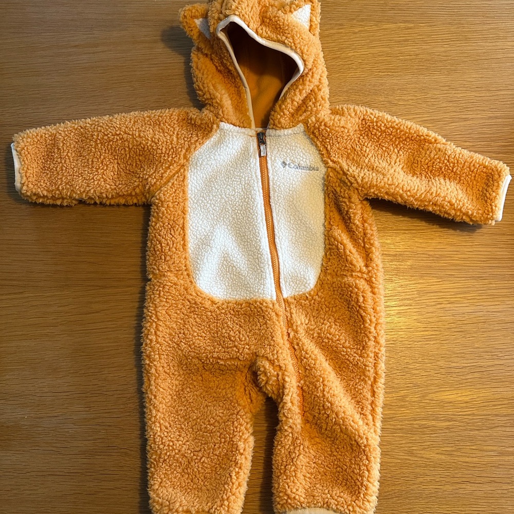 Columbia Orange and White Puffer Jacket